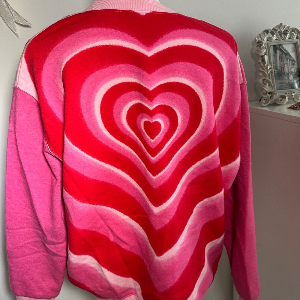 Pink and Red Heart Pattern Sweater - Picture 4 of 5
